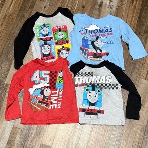 Thomas & Friends Long Sleeve Tees - Red, Blue, Gray